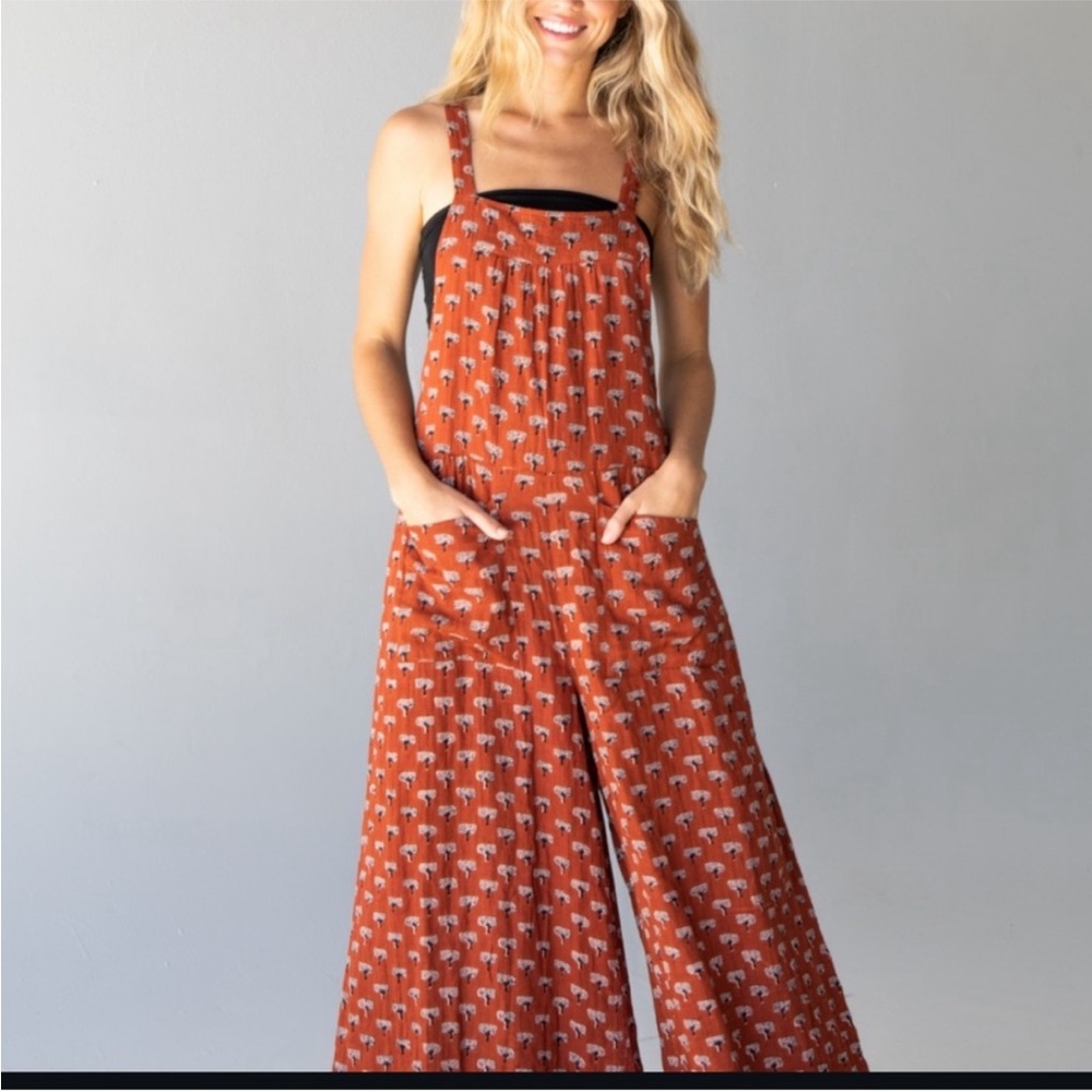 Natural Life Dakota overalls tree print NWT - Picture 3 of 11